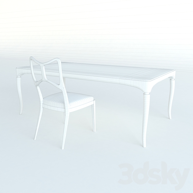 Table with a chair 3DSMax File - thumbnail 2