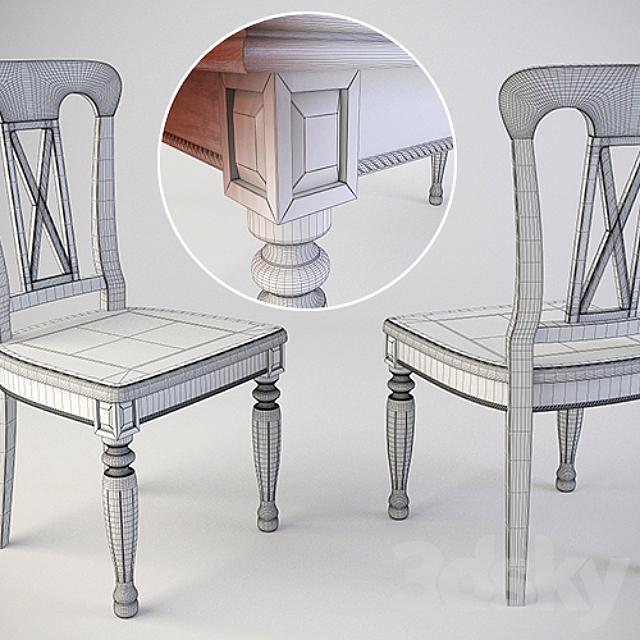 table with chairs 3DS Max Model - thumbnail 3