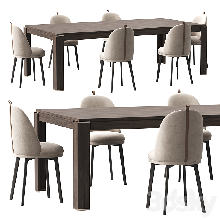 Table with chairs BUDA by LASKASAS 3DS Max Model - thumbnail 1