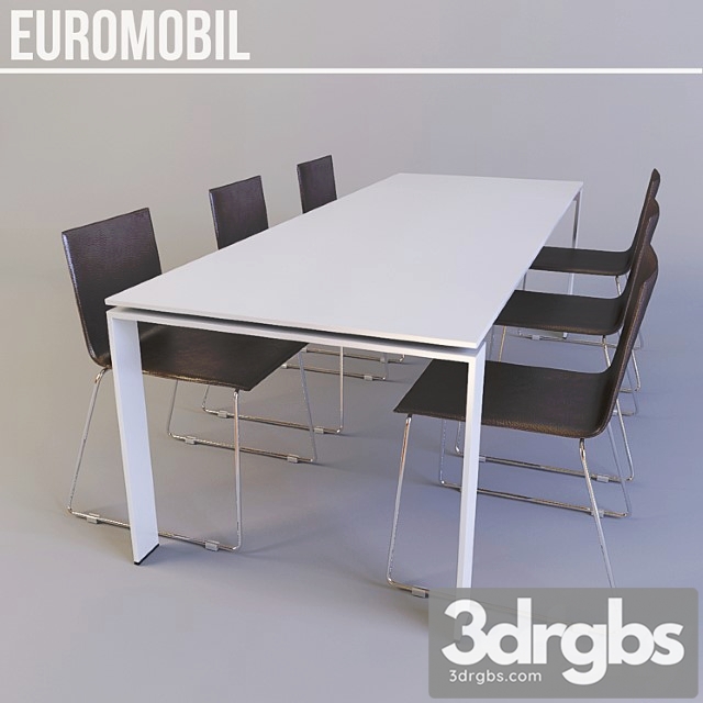 Table with chairs euromobil 2 3dsmax Download - thumbnail 1