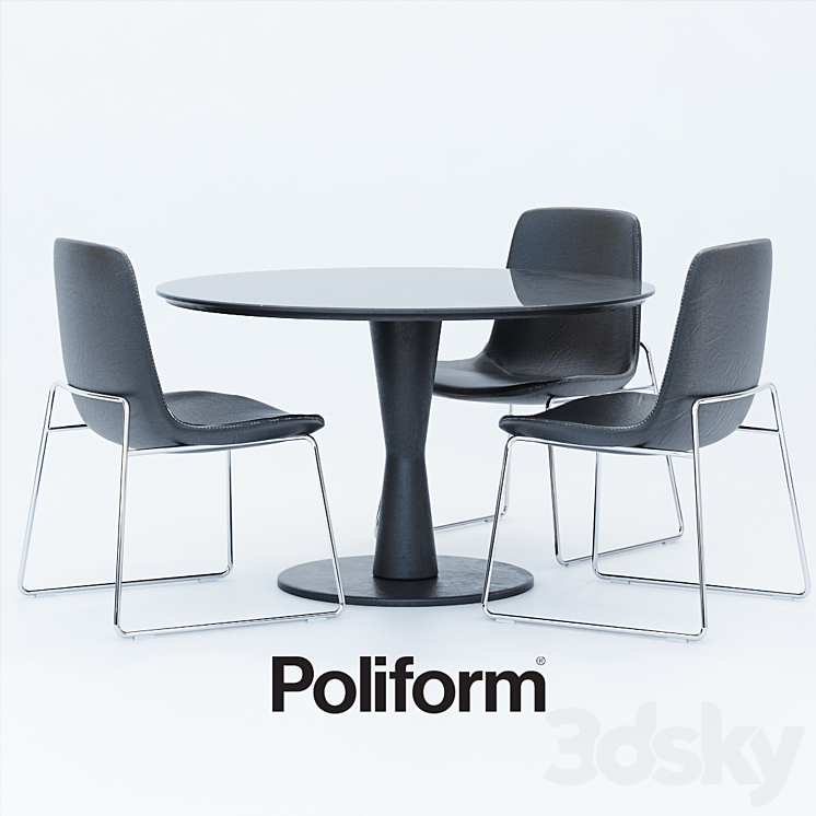 Tables Chairs Poliform Ventura Flute 3DS Max - thumbnail 1