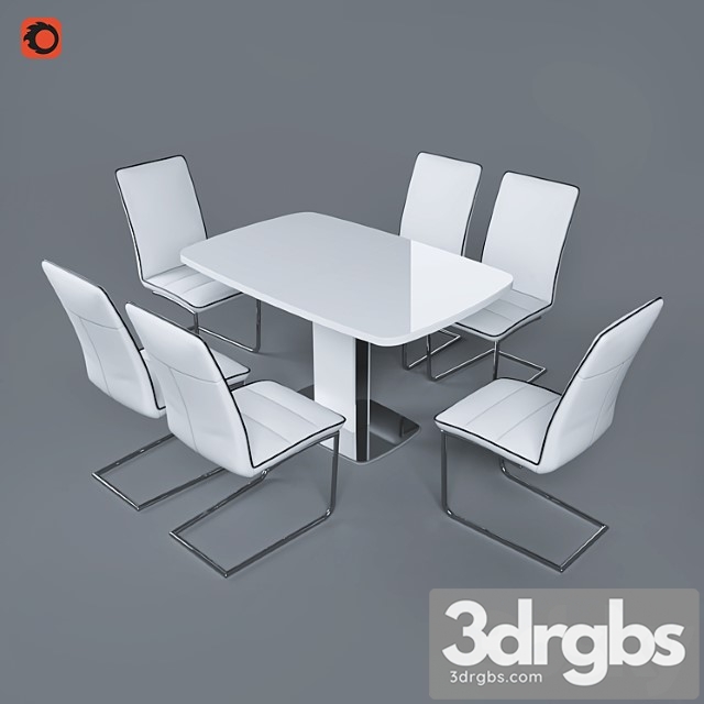 Tables douglas and chair zeffiro from pranzo 2 3dsmax Download - thumbnail 1