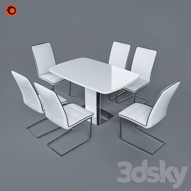 Tables Douglas and chair Zeffiro from Pranzo 3DSMax File - thumbnail 1