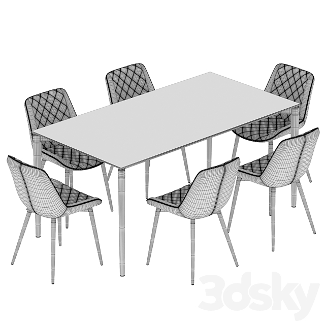 Tandil table La forma Affair Dining set 3DSMax File - thumbnail 3