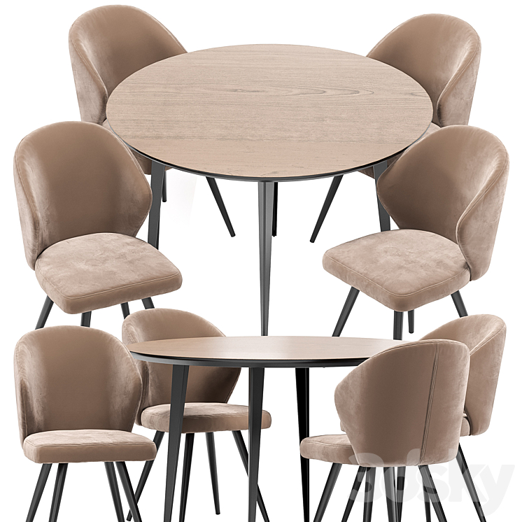 Tango dining chair and Watford table 3DS Max - thumbnail 2