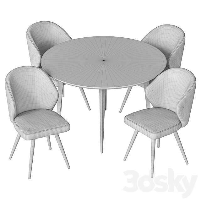 Tango dining chair and Watford table 3DSMax File - thumbnail 6