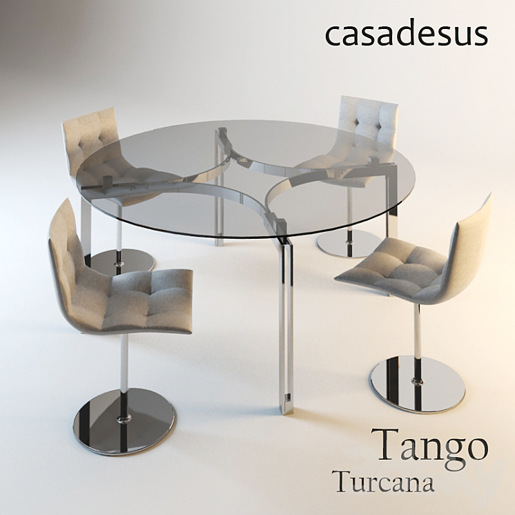 Tango round table and chair Turcana – Casadesus 3DS Max - thumbnail 1