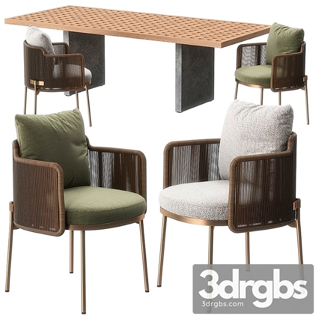 Tape chair quadrado table by minotti 2 3dsmax Download - thumbnail 1