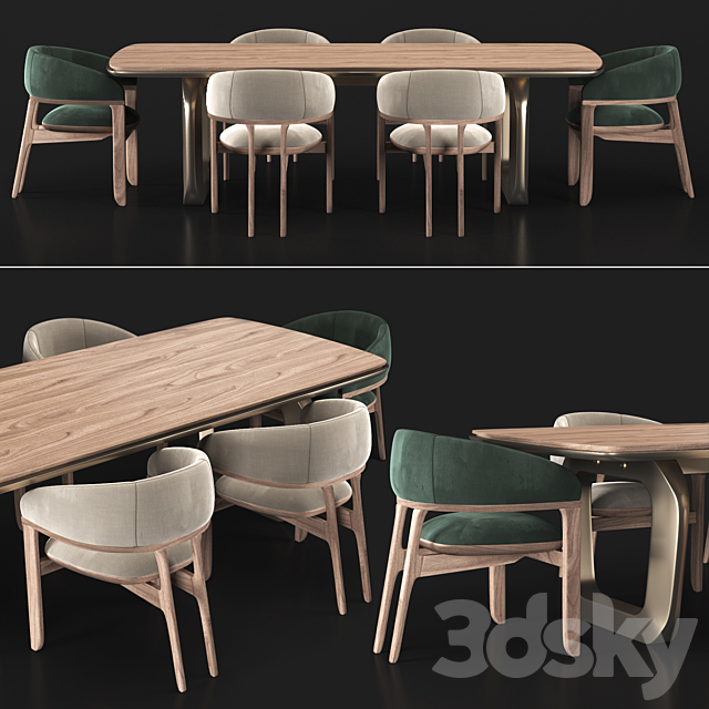 Tecni Nova (1290 Armchair & 4221 Mesa Comedor) 3DSMax File - thumbnail 2