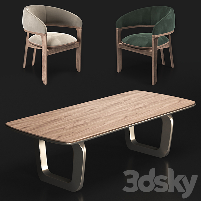 Tecni Nova (1290 Armchair & 4221 Mesa Comedor) 3DSMax File - thumbnail 3