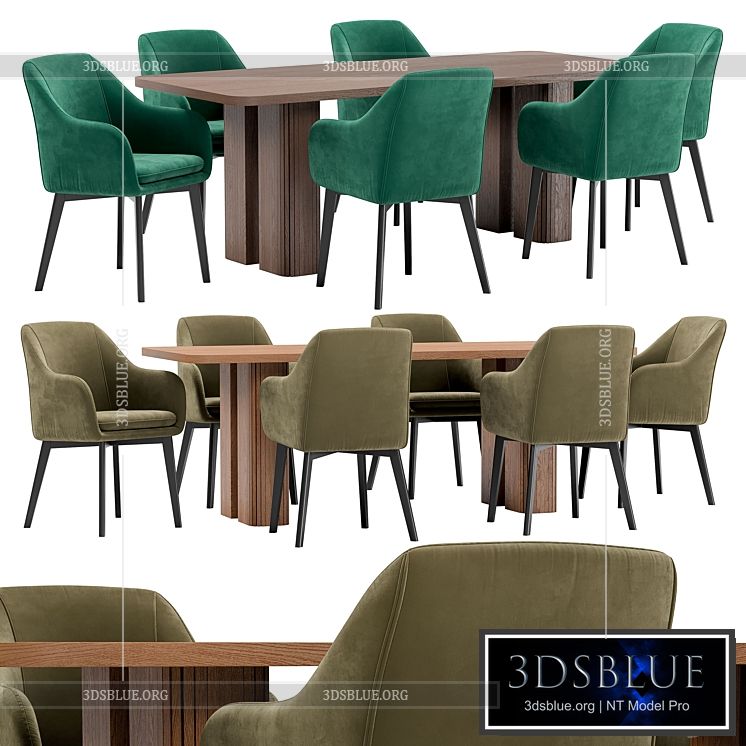 Texas dining chair and Lazar table 3DS Max - thumbnail 3