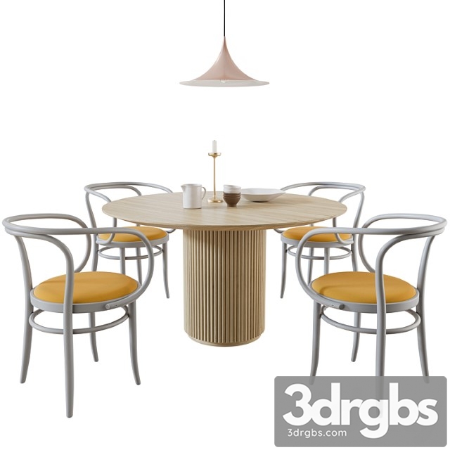 Thonet 209p + palais royal table by asplund 2 3dsmax Download - thumbnail 1