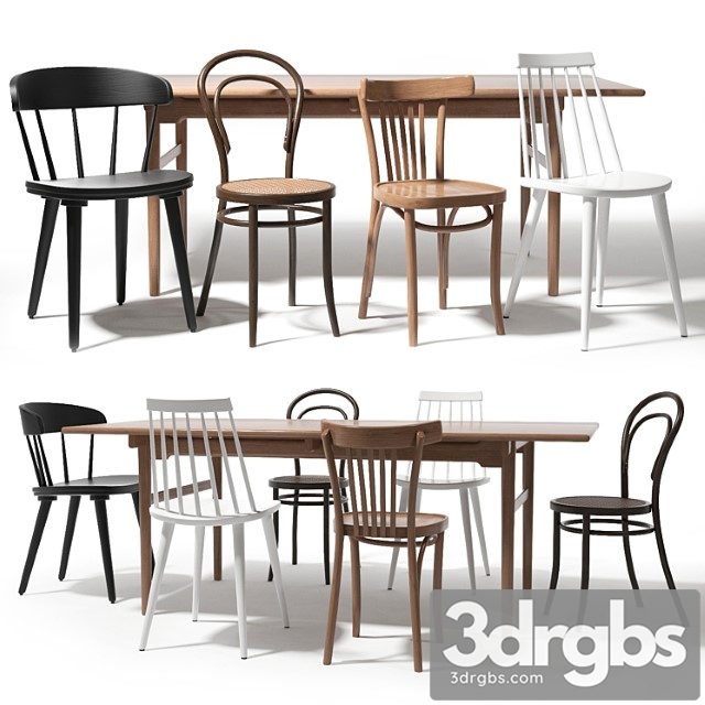 Thonet and ikea chairs set - thumbnail 1