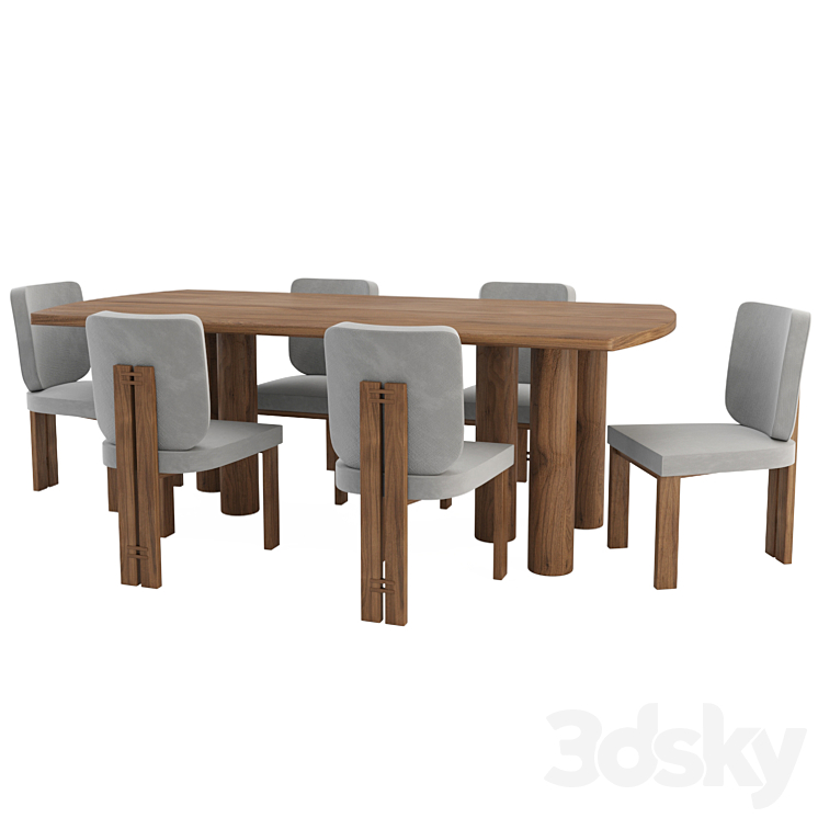 Throop Table and Dining Chair 3DS Max Model - thumbnail 2