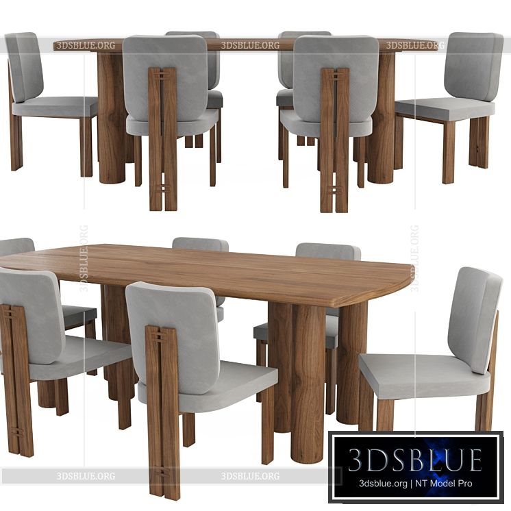 Throop Table and Dining Chair 3DS Max - thumbnail 3