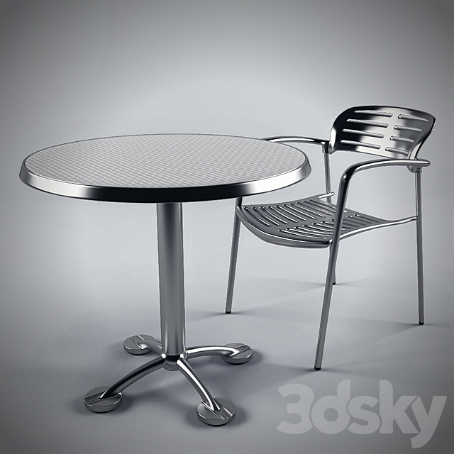 Toledo Stacking Chair and Pensi Table 3DSMax File - thumbnail 2