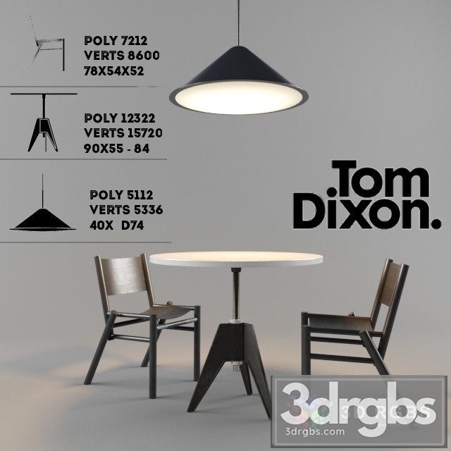 Tom Dixon Table and Chair 3dsmax Download - thumbnail 1