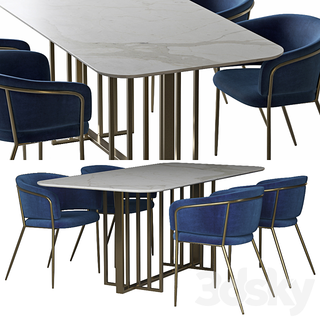 toon konnie dining set 3DS Max Model - thumbnail 2