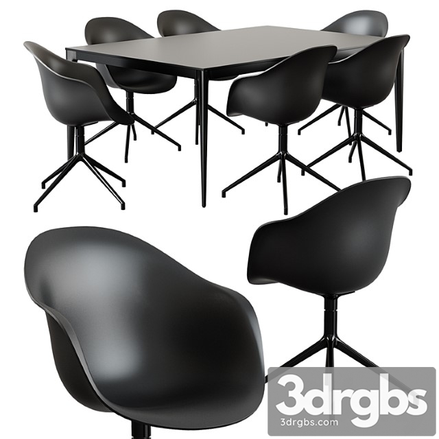 Torino table + adelaide chair 3dsmax Download - thumbnail 1