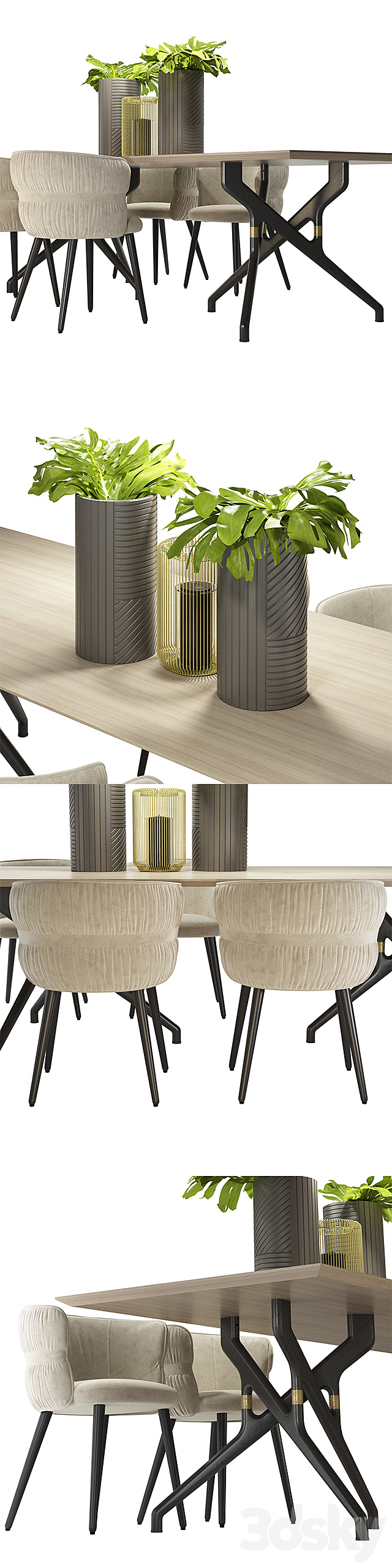 TORSO TABLE 837 _ TR AND POTOCCO COULISSE ARMCHAIR 3ds Max - thumbnail 2