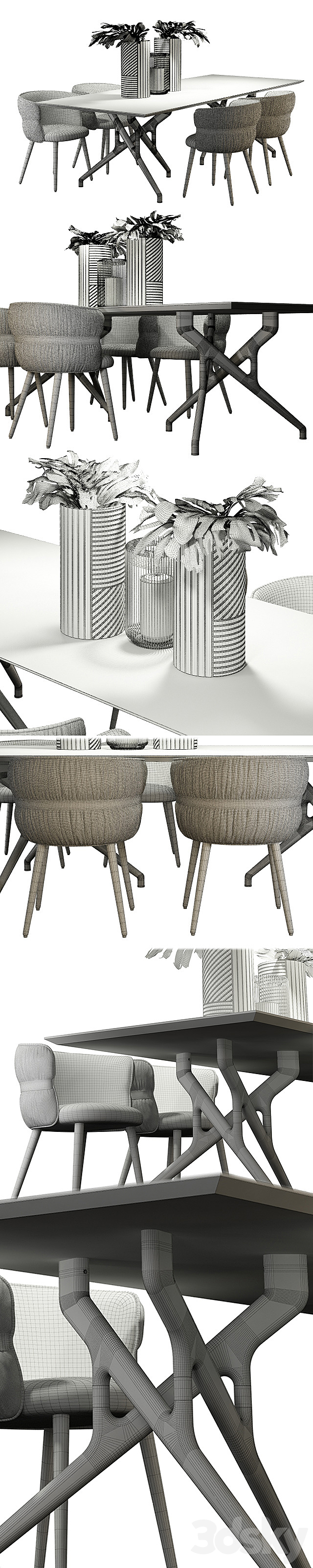 TORSO TABLE 837 _ TR AND POTOCCO COULISSE ARMCHAIR 3ds Max - thumbnail 3