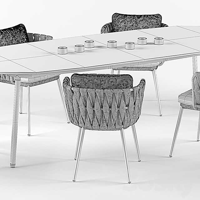 Tosca table & armchair set 3DSMax File - thumbnail 3