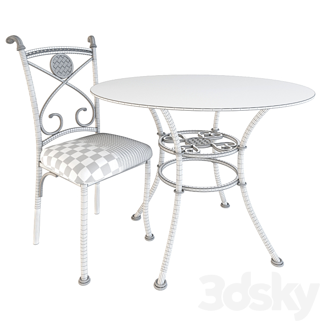 Traditional style dining table set 3DS Max Model - thumbnail 3