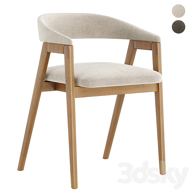 trevor chair with palaise dining table 3DS Max Model - thumbnail 3