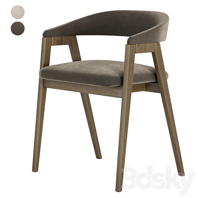 trevor chair with palaise dining table 3DS Max Model - thumbnail 4