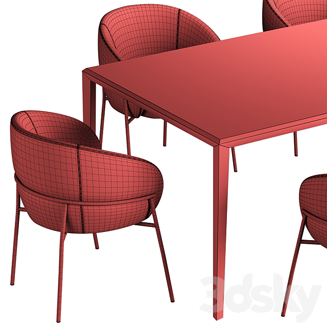 TRIA Table RIMO Chair 3DSMax File - thumbnail 5