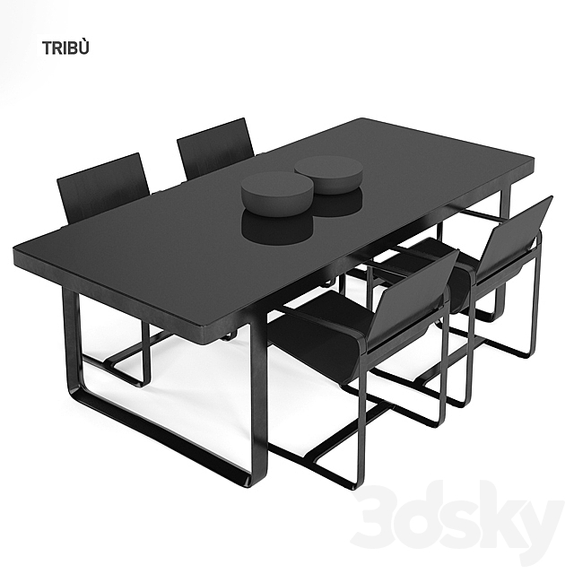 Tribu Armchair Table 3DS Max Model - thumbnail 2