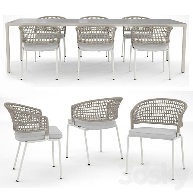 TRIBU Contour Armchair and ILLUM table 3DSMax File - thumbnail 2