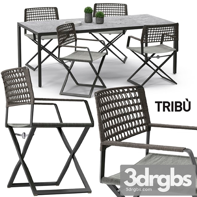 Tribu regista chair set 01 2 3dsmax Download - thumbnail 1