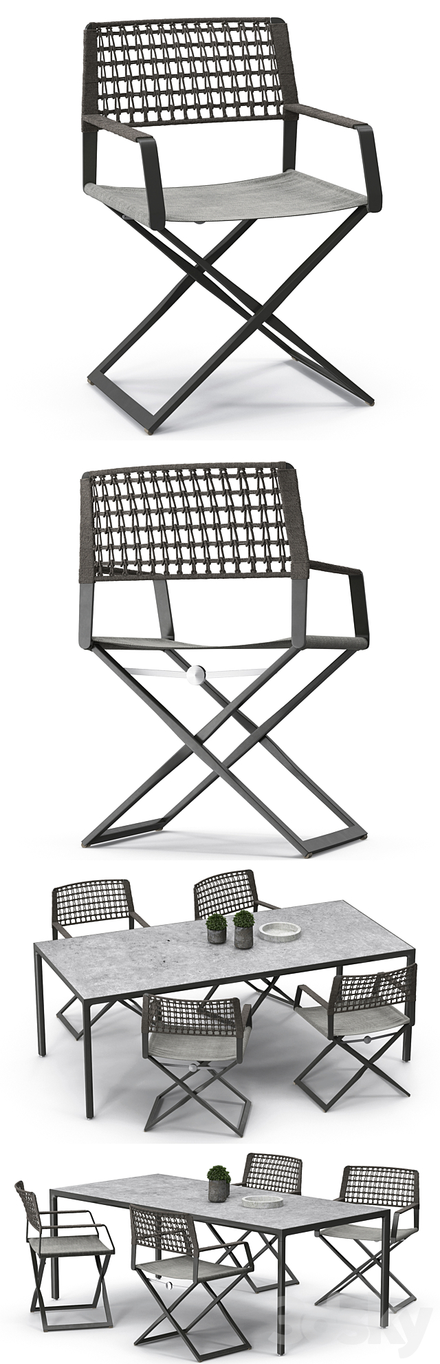 Tribu Regista chair set 01 3DSMax File - thumbnail 2