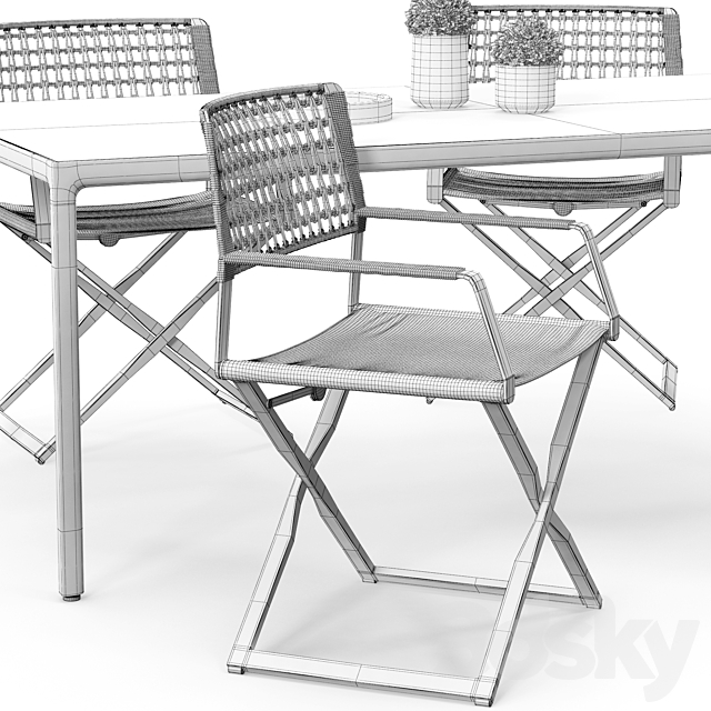 Tribu Regista chair set 01 3DSMax File - thumbnail 3