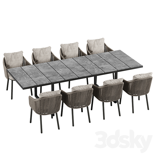 Tribu Senja chair Nox table set 3DS Max Model - thumbnail 2