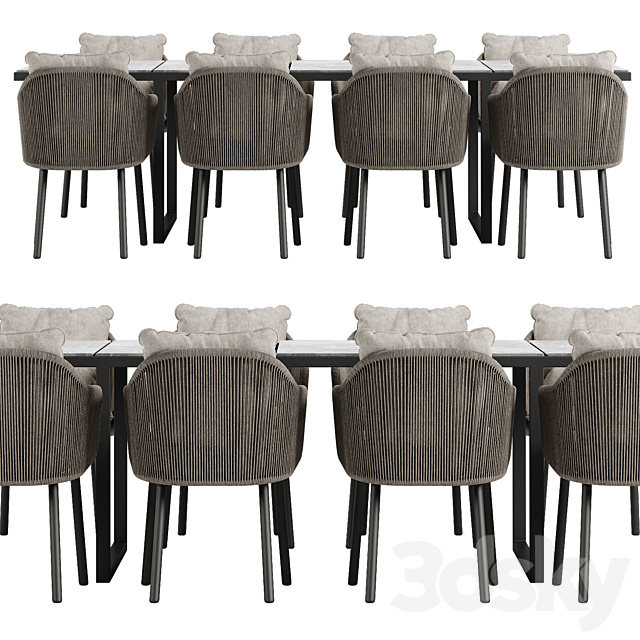 Tribu Senja chair Nox table set 3DS Max Model - thumbnail 4