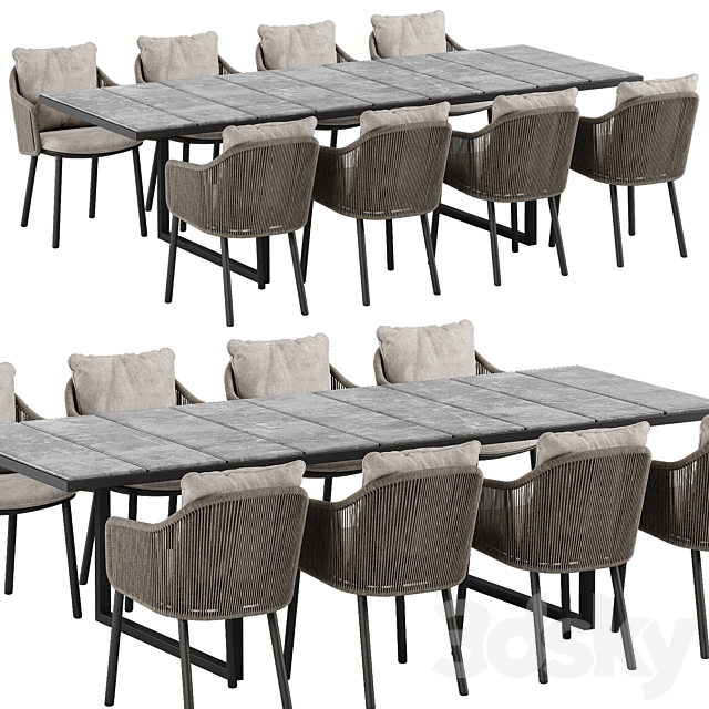 Tribu Senja chair Nox table set 3DS Max Model - thumbnail 5