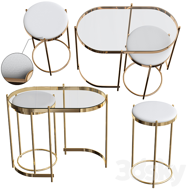 Trinity Nesting Side Tables 3DSMax File - thumbnail 1