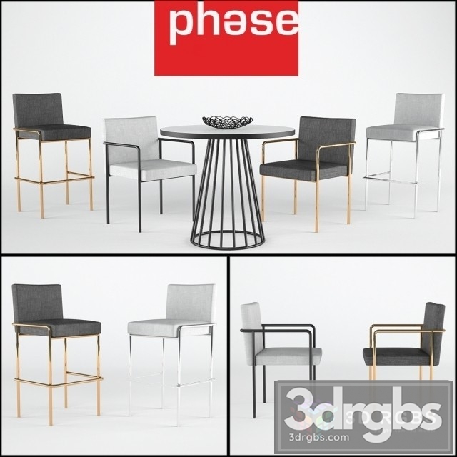 Trolley Side Table and Chair 3dsmax Download - thumbnail 1