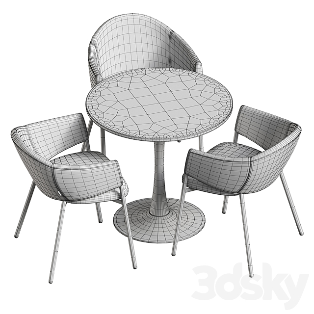 Tulip Eliza table and chairs Divan.ru 3DS Max Model - thumbnail 4