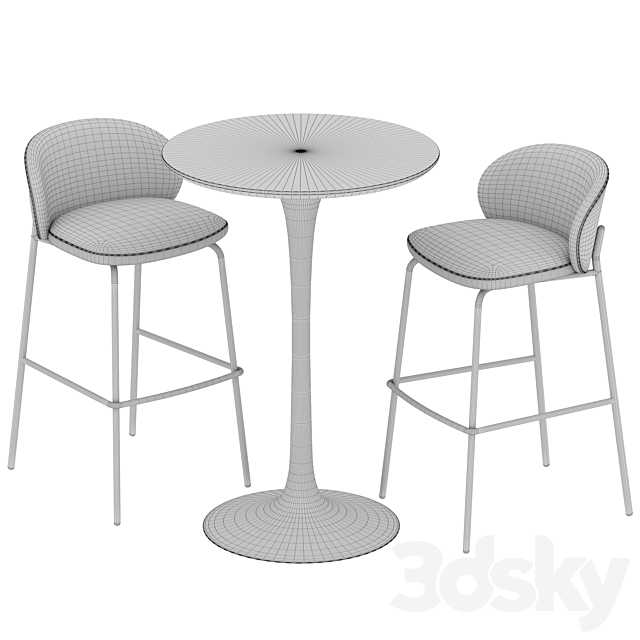 Tulip princeton barstool boconcept 3DS Max Model - thumbnail 3