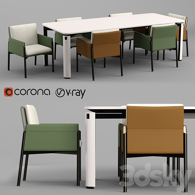 Turri Zenit chair and table 3DSMax File - thumbnail 1