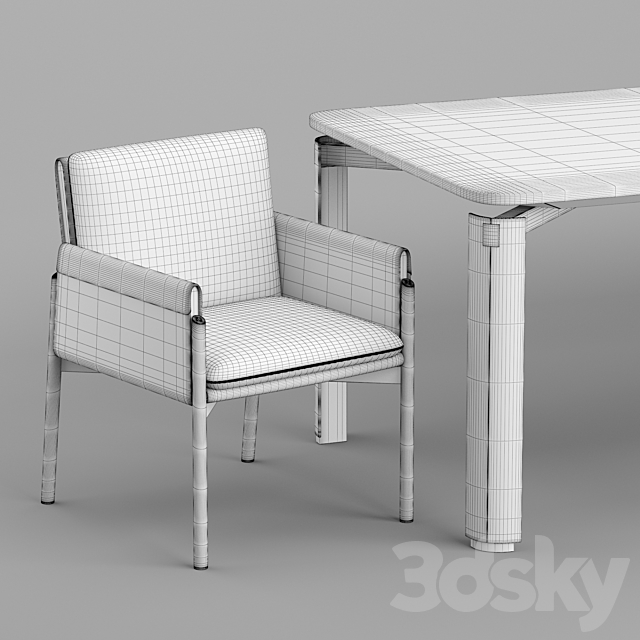 Turri Zenit chair and table 3DSMax File - thumbnail 5