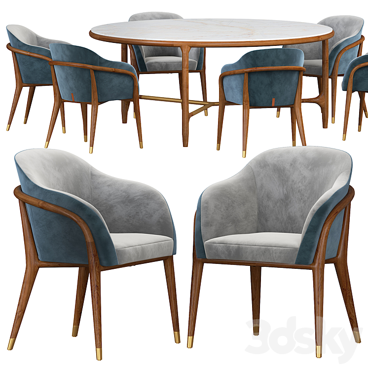 ulivi Melodie dining chair 3DS Max - thumbnail 1