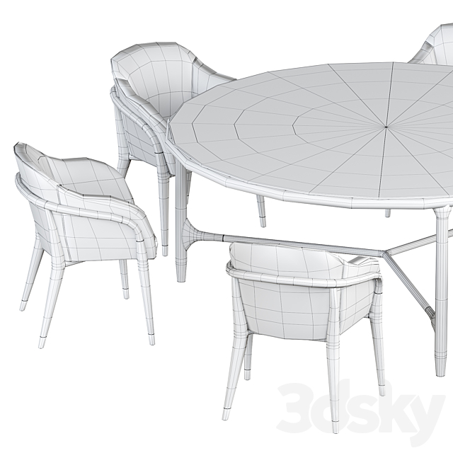 ulivi Melodie dining chair 3DSMax File - thumbnail 4