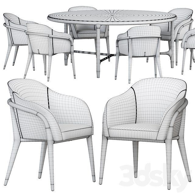 ulivi Melodie dining chair 3DSMax File - thumbnail 5