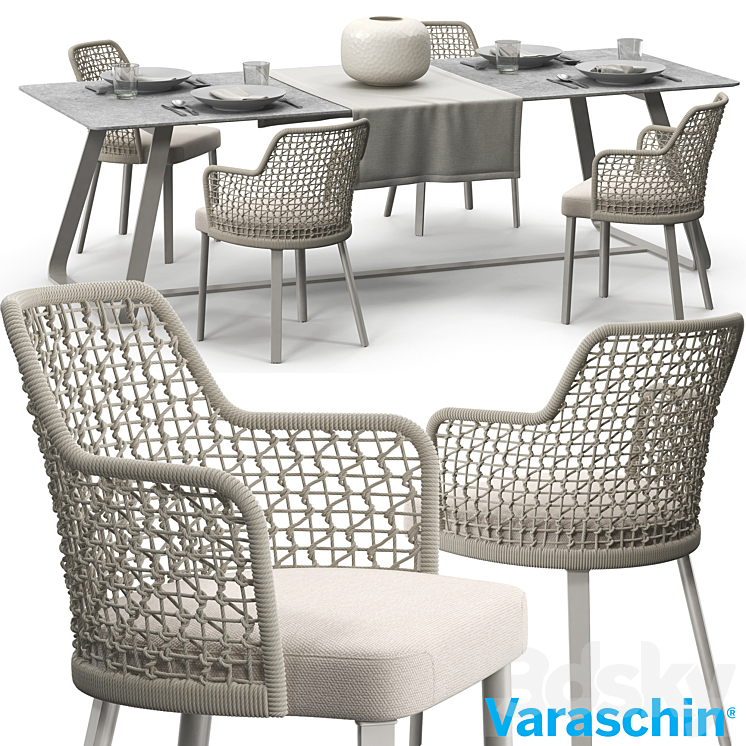 Varaschin Emma chair set 3DS Max - thumbnail 1