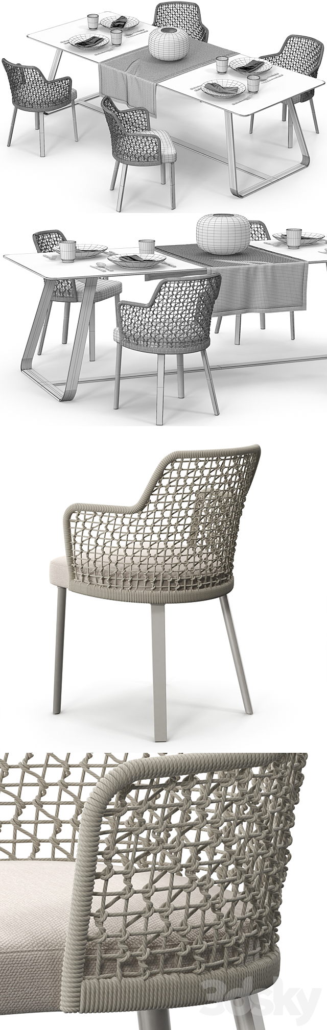 Varaschin Emma chair set 3DSMax File - thumbnail 3