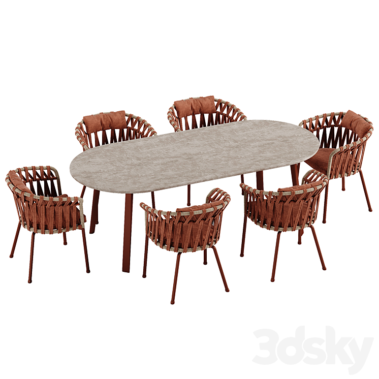 Varaschin Emma Cross dining set 3DS Max Model - thumbnail 2